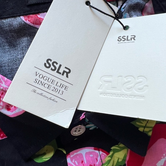 SSLR Men's Casual Button Down Shirts Short Sleeve Hawaiian Shirts for Men - Picture 7 of 9